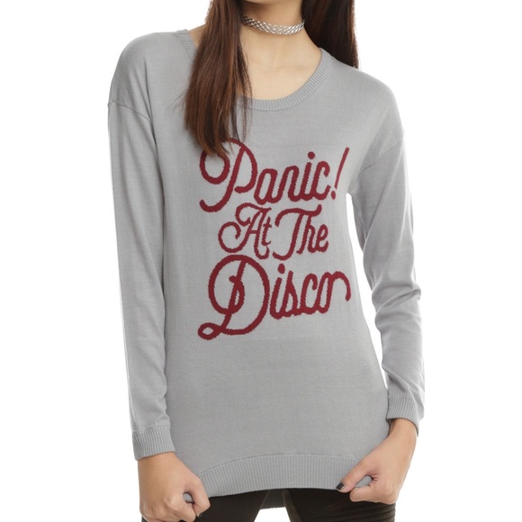 Hot Topic Sweaters - Panic! at the Disco Intarsia Gray Sweater